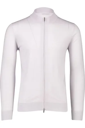 Thomas Maine Vest ronde hals lila merinowol