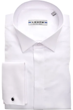 Ledub Overhemd dubbele manchet Slim Fit