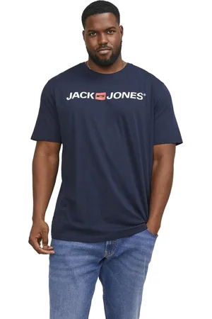 Jack&amp;jones Navy t-shirt Plus Size met opdruk
