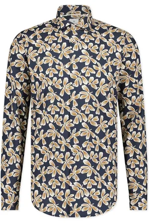 Blue Industry Casual katoenen overhemd slim fit geprint