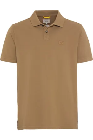 Camel Active Polo korte mouw wijde fit bruin effen katoen