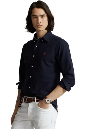 Ralph Lauren Overhemd normale fit navy met logo
