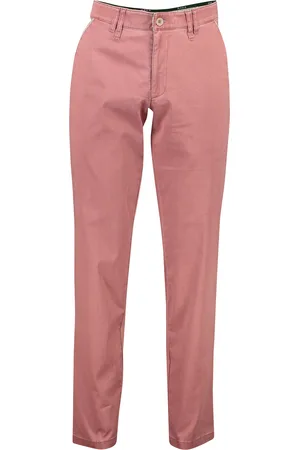 M.E.N.S. Broek effen katoen chino wijde fit