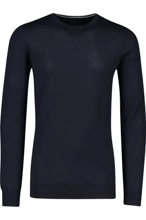 Portofino Navy trui wol extra long