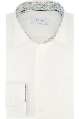 Eton Business Classic Fit overhemd wijde fit effen met borstzak