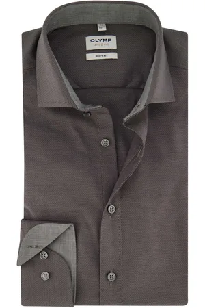 Olymp Business overhemd Level Five slim fit met print katoen