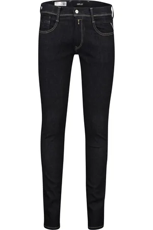 Replay Zwarte effen katoenen jeans herenmode