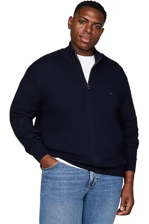 Tommy Hilfiger Big&Tall navy katoenen vest normale fit