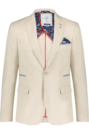 A fish named fred Colbert effen katoen slim fit steekzakken