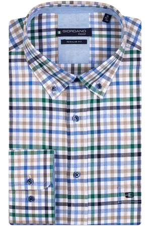 Giordano Casual overhemd normale fit geruit katoen
