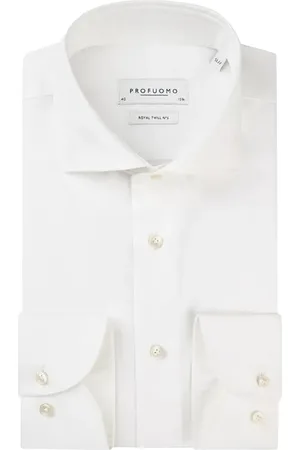 Profuomo Overhemd slim fit spierwit effen katoen