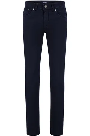 Atelier Gardeur Broek Sandro marineblauw slim fit effen katoen