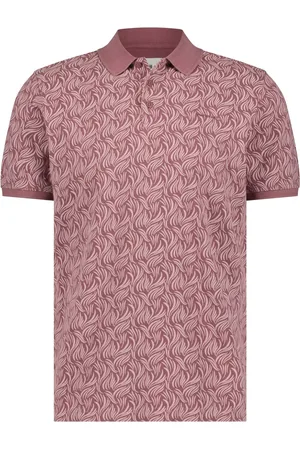 State of art Poloshirt roze geprint katoen
