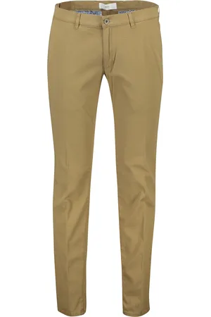 Brax Chino bruin effen katoen-stretch Silvio Slim Fit