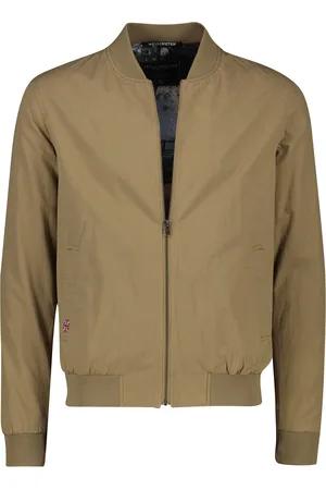 Wellington of Bilmore Tussenjas waterafstotend beige effen rits normale fit katoen