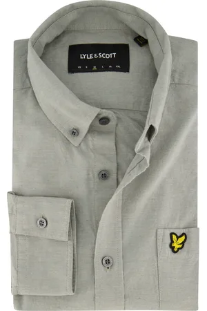 Lyle &amp; scott Casual overhemd normale fit /groen effen katoen