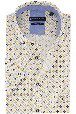 Giordano Geprint overhemd normale fit katoen met borstzak