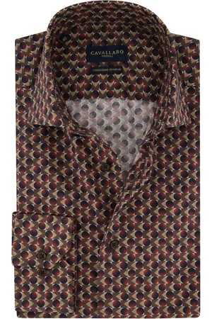 Cavallaro Napoli Overhemd slim fit geprint katoen