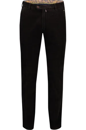 Meyer Bonn chino modern fit donkerbruin corduroy flatfront