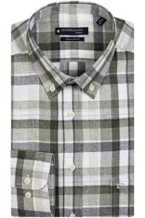 Giordano Casual overhemd wijde fit geruit katoen-stretch