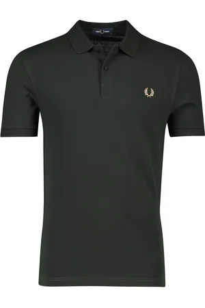 Fred Perry Polo effen donkergroen normale fit