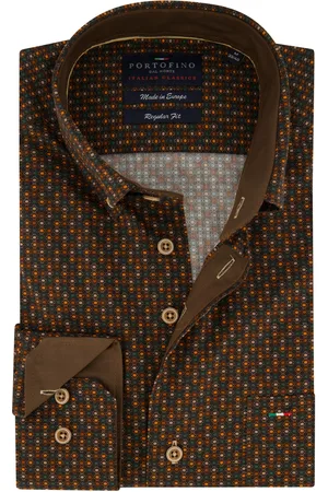 Portofino Katoenen overhemd regular fit geprint