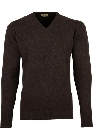 William Lockie Pullover donkerbruin lamswol