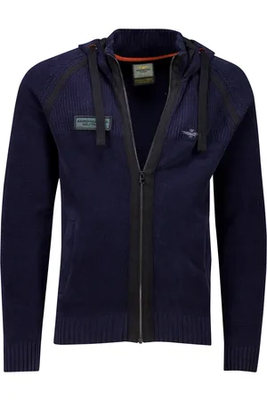 Aeronautica Militare Hoodie rits effen gebreid