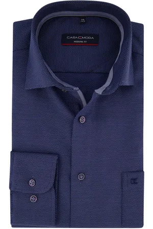 Casa Moda Overhemd normale fit navy geprint