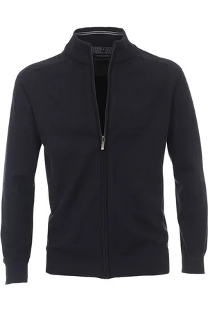 Casa Moda Vest rits effen 100% katoen wijde fit