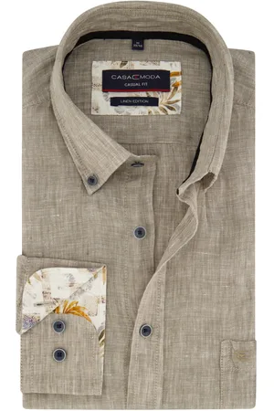 Casa Moda Gemêleerd overhemd linnen casual fit