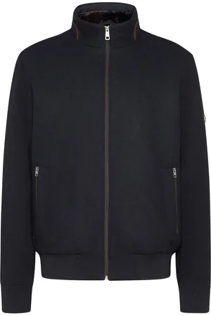 Bugatti Vest opstaande kraag navy wijde fit rits effen