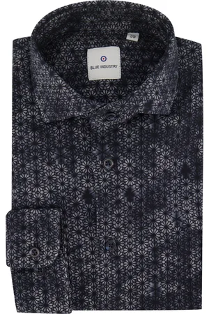 Blue Industry Casual overhemd slim fit geprint katoen