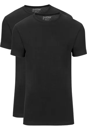 Slater T-shirt effen katoen 2-pack