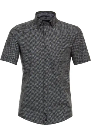 Casa Moda Casual overhemd korte mouw geprint katoen normale fit