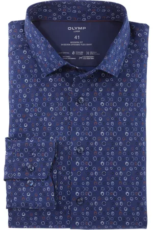 Olymp Overhemd Luxor Modern Fit normale fit met cirkel print