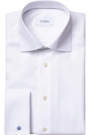 Eton Overhemd effen slim fit katoenen