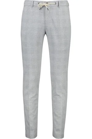 Portofino Elastische band pantalon Turijn wit geruit