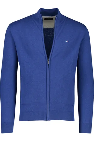 Portofino Vest rits effen hoge hals katoen
