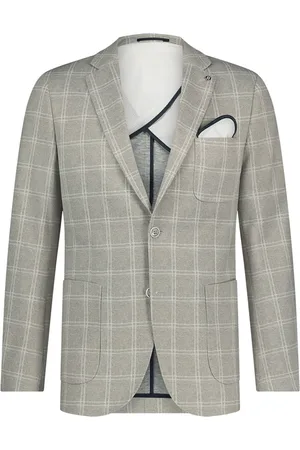 Blue Industry Colbert taupe geruit