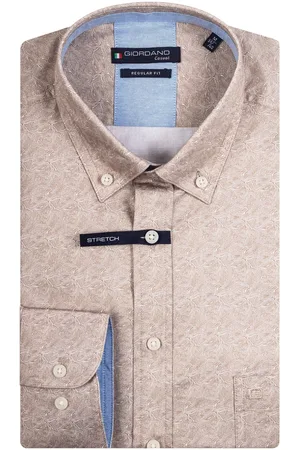 Giordano Casual overhemd wijde fit geprint katoen button-down boord