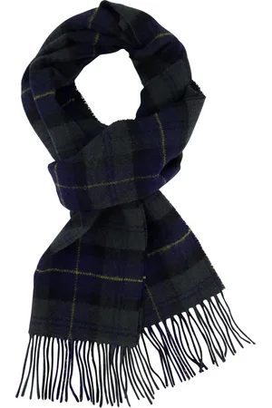 Barbour Sjaal -donkerblauw geruit 100% wol