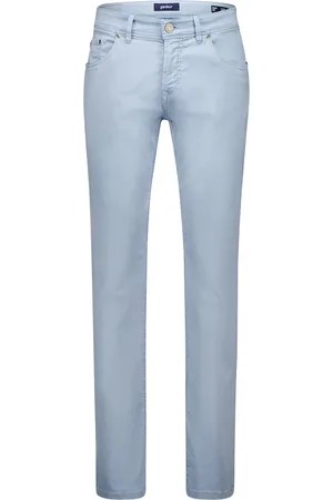 Atelier Gardeur Lichtblauwe pantalon katoen slim fit