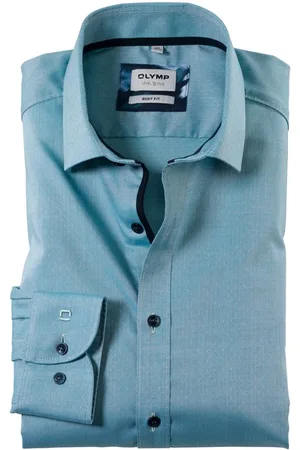 Olymp Overhemd Level Five extra slim fit /groen effen katoen