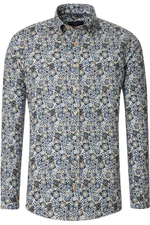 Casa Moda Overhemd geprint katoen wijde fit