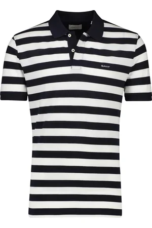 GANT Polo wit gestreept katoen normale fit