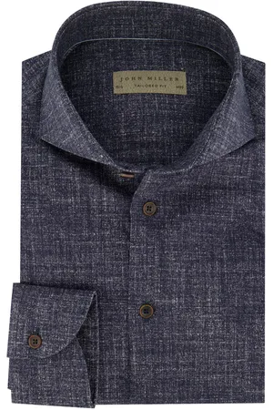 john miller Tailored Fit overhemd stretch gemêleerd
