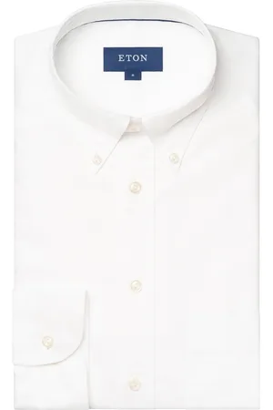 Eton Overhemd effen slim fit button down katoen