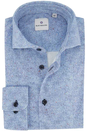 Blue Industry Casual overhemd slim fit stipjes katoen