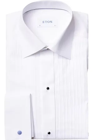 Eton Overhemd slim fit katoen Plissé black tie structuur